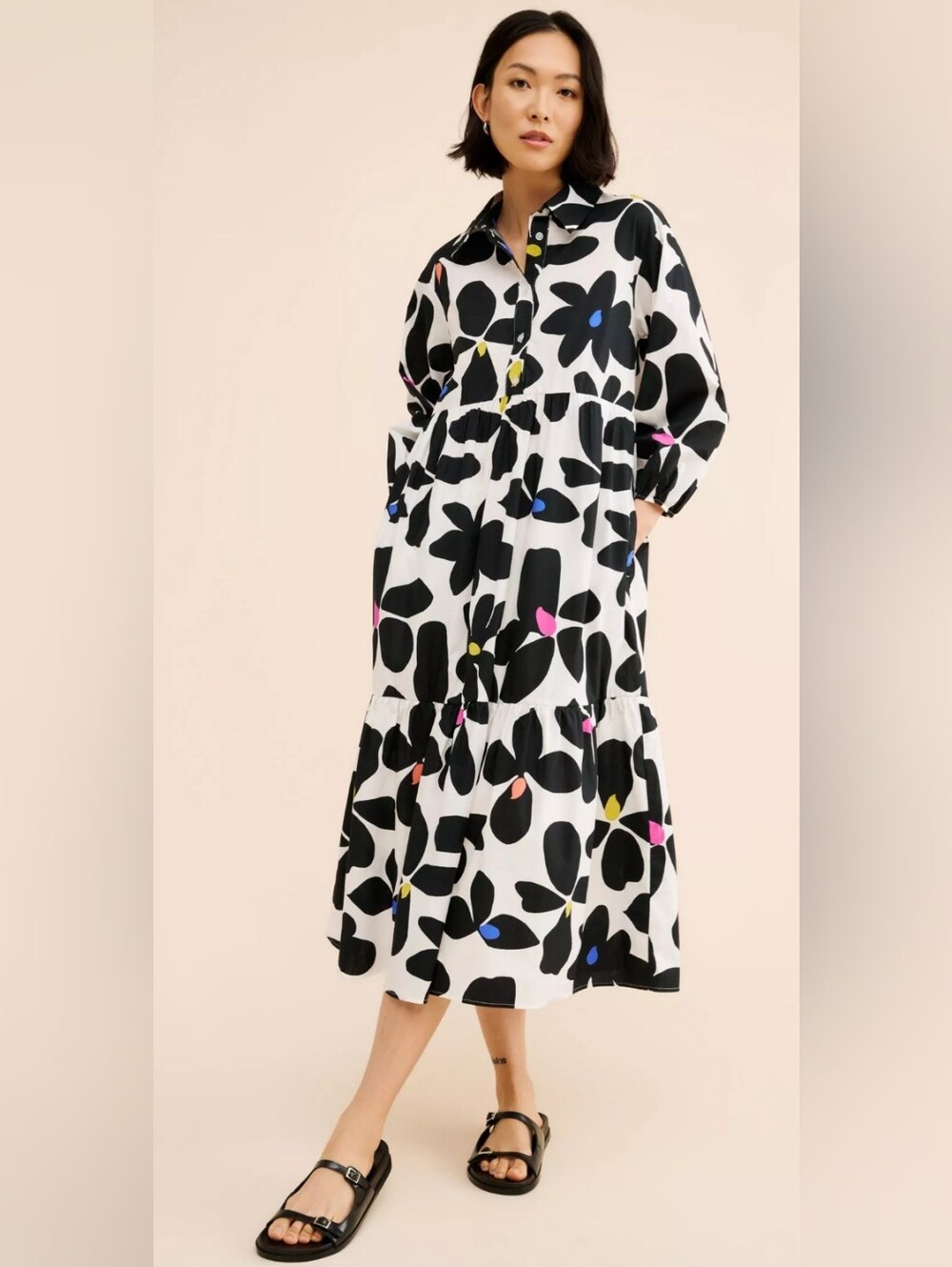 Maeve The Bettina Tiered Shirt Dress. Size XS